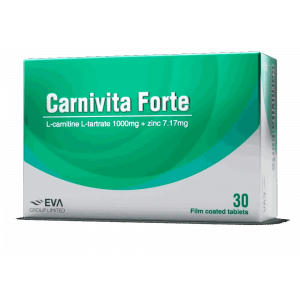 CARNIVITA FORTE DIETARY SUPPLEMENT ( L-CARNITINE L-TARTRATE 1000 MG + ZINC GLUCONATE 50 MG ) 30 FILM-COATED TABLETS